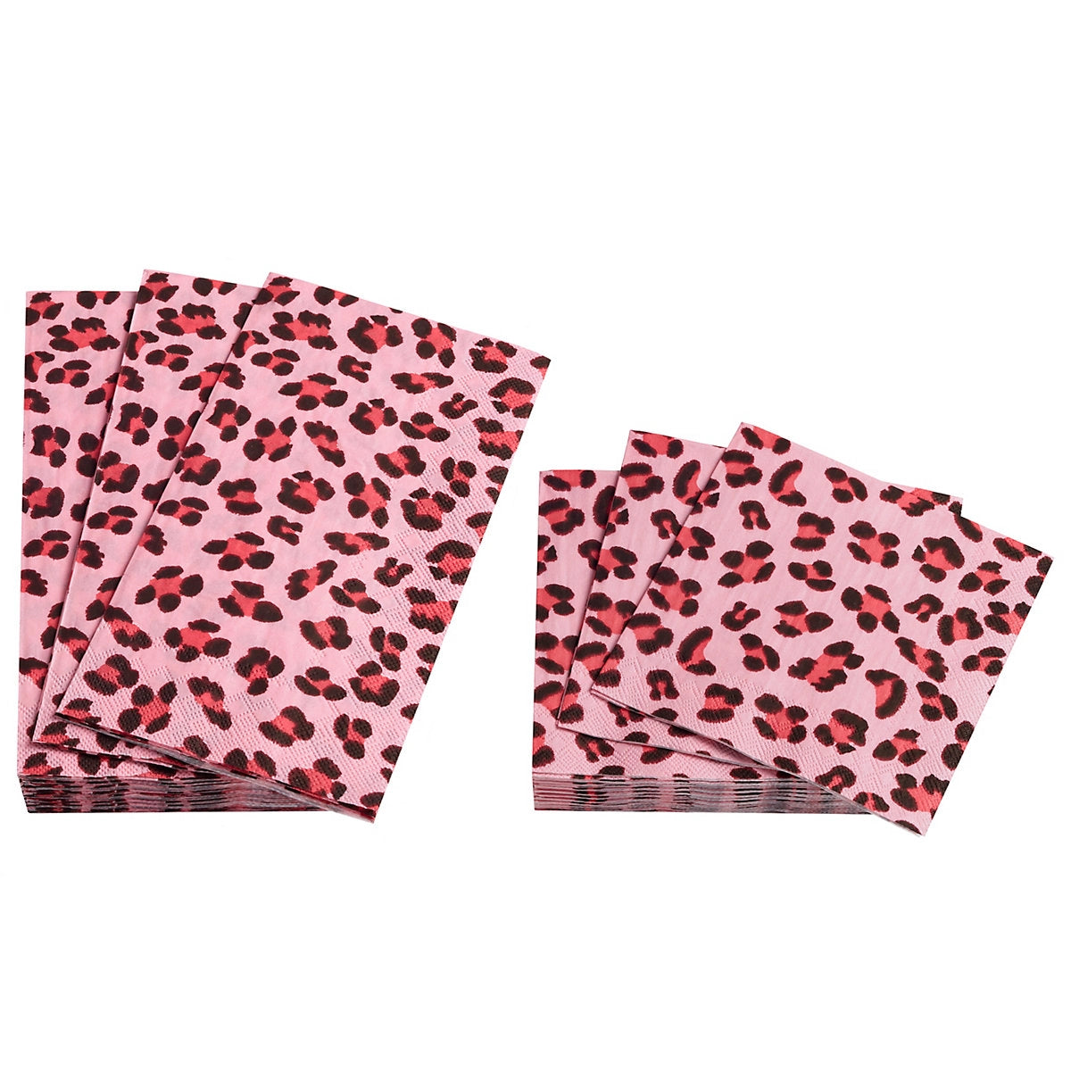 Annie Selke Pink Leopard- Cocktail or Guest Towels