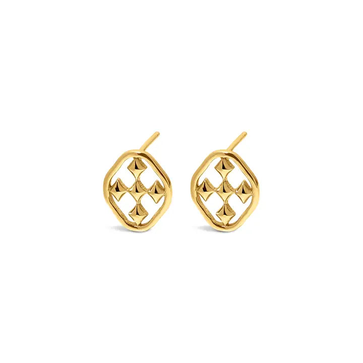 Gracewear Shield Post Earrings  - Gold or Silver