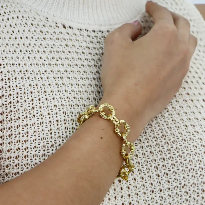 Chunky Chain Layering Bracelet - Gold