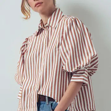 The Phoebe Brown Stripe Blouse
