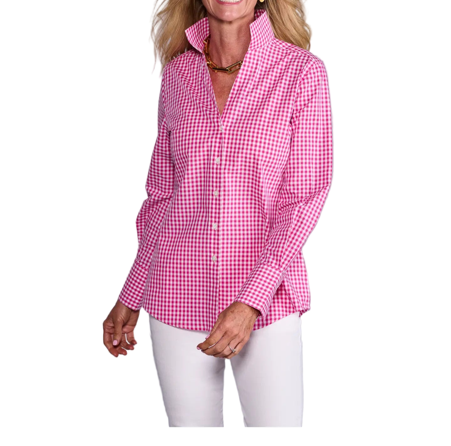 The League Shirt in Raspberry Check