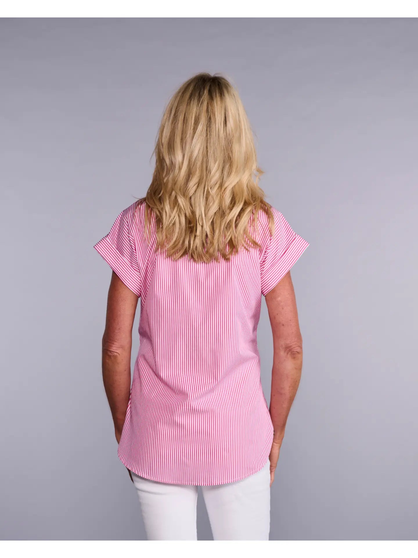 Claridge & King Cap Raspberry Cap Sleeve Blouse