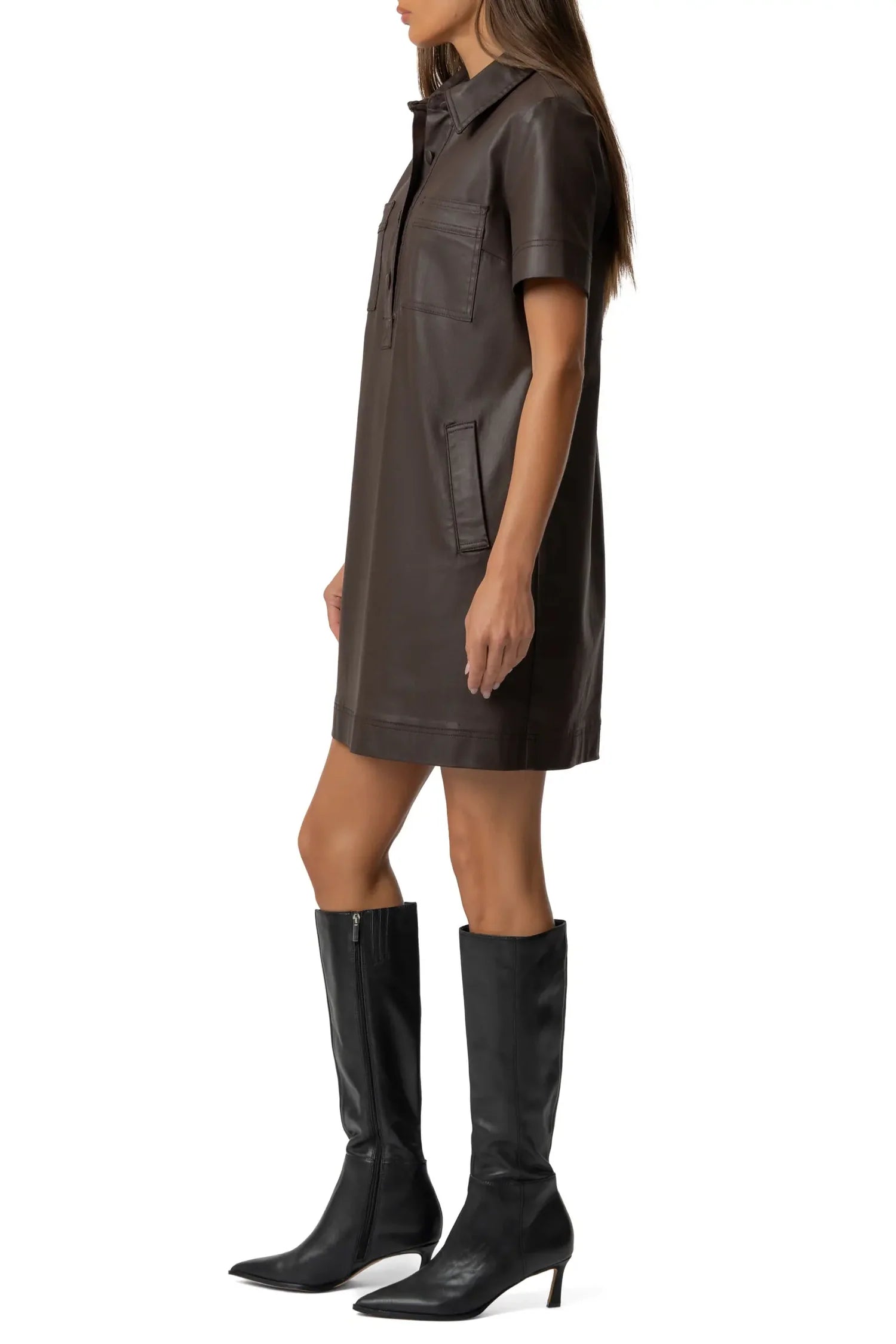KUT FROM THE KLOTH Tatiana Dress with Placket and Pocket Welts