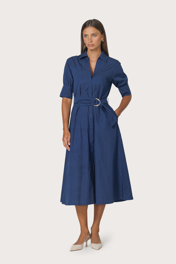 Connie Embroidered Poplin Shirt Dress