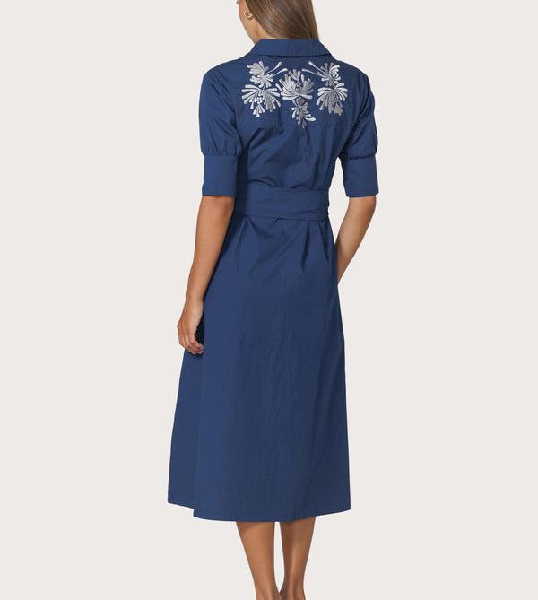 Connie Embroidered Poplin Shirt Dress