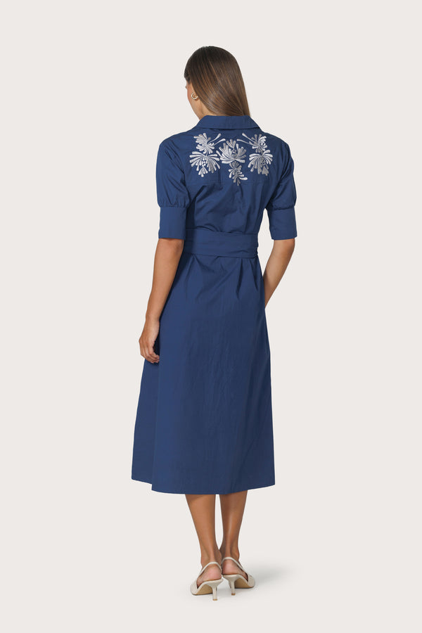 Connie Embroidered Poplin Shirt Dress