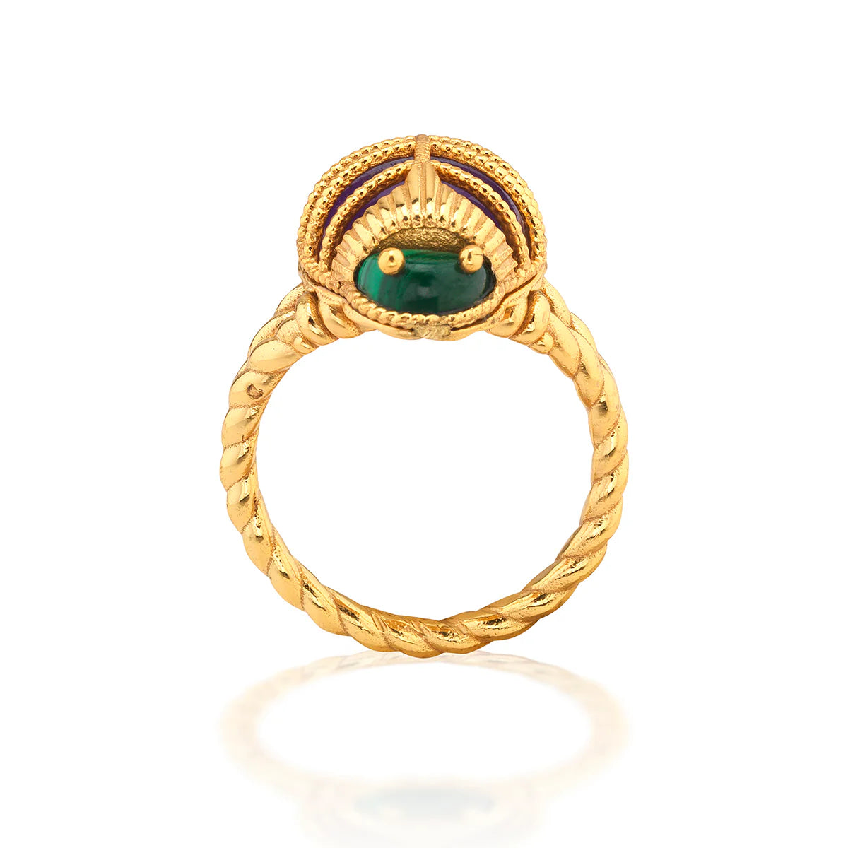 Capucine de Wulf Scarab Petite Ring - Malachite/Amethyst