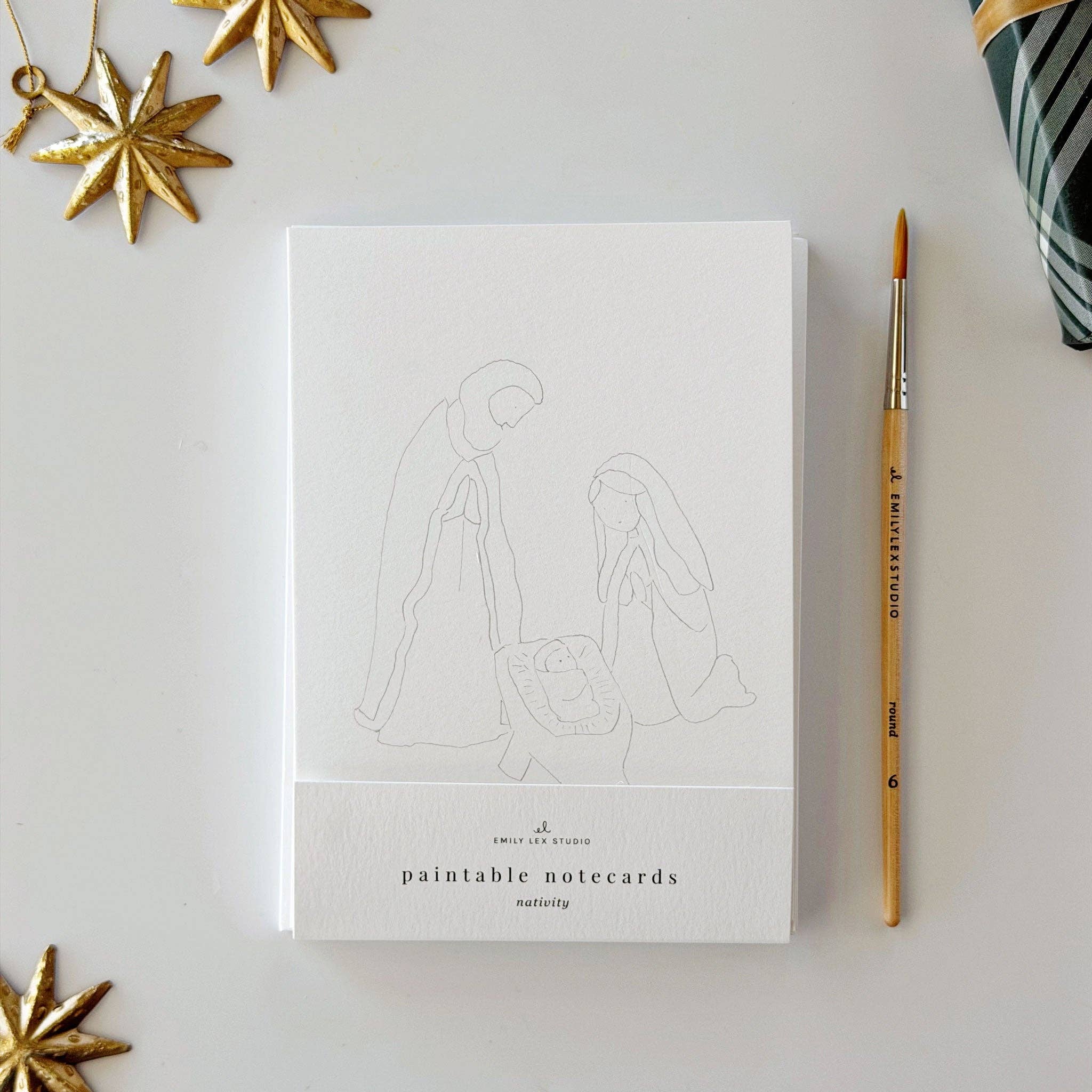 Emily Lex Nativity Paintable Notecard