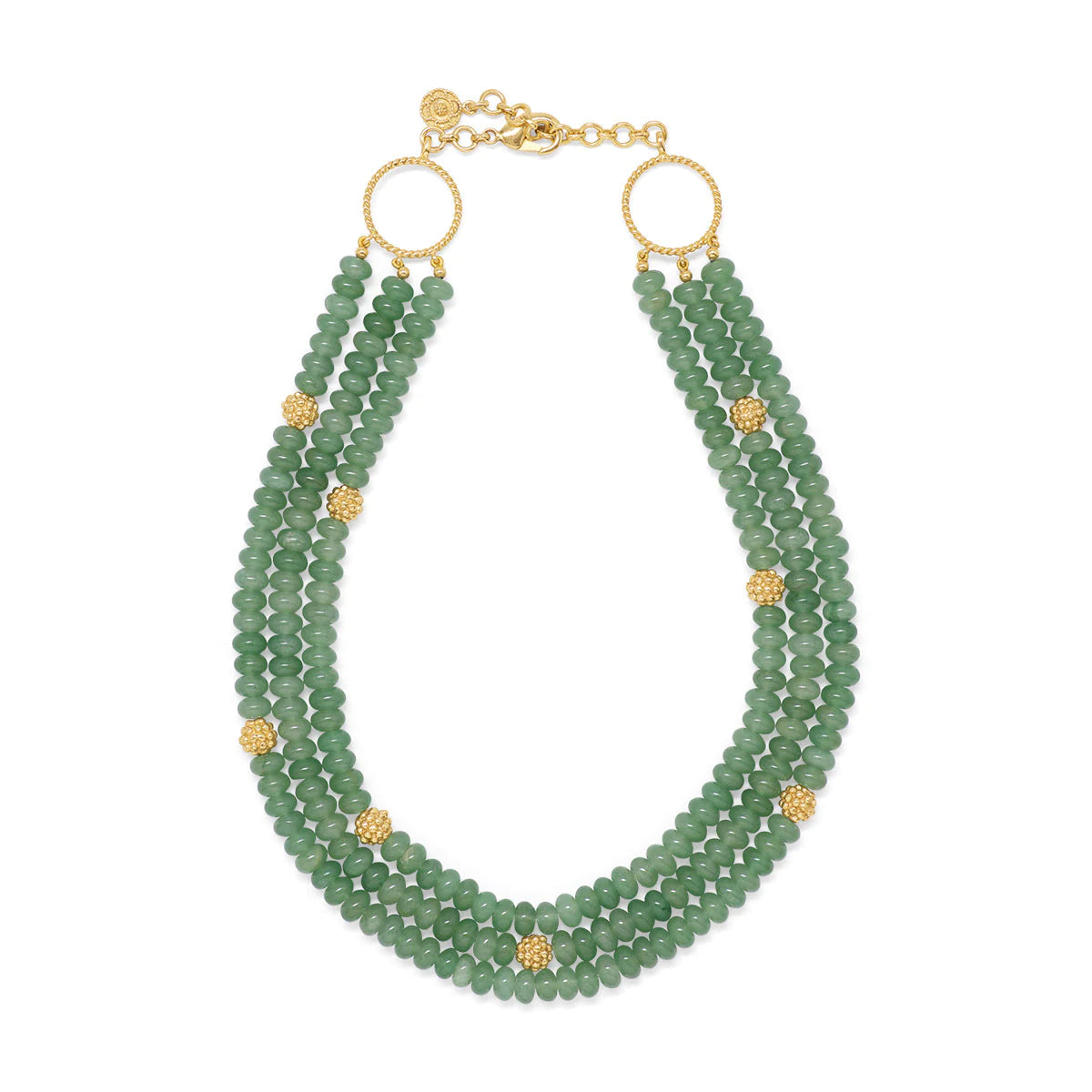 Capucine De Wulf Berry & Bead Triple Strand Necklace - (Ocean Jade or Meadow Jade)