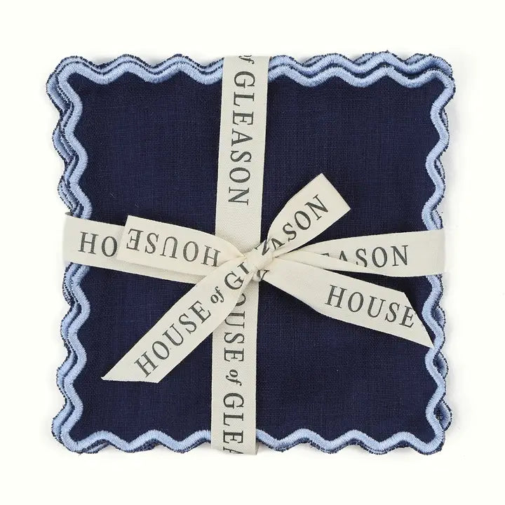 Linen Square Cocktail Napkin Set - 4 Colors
