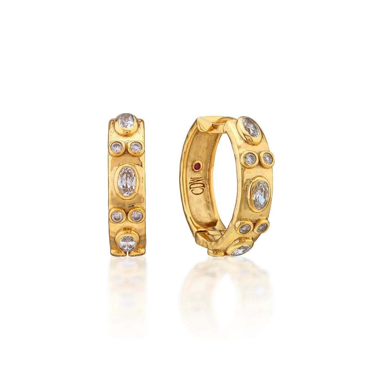 Capucine de Wulf Maharani Huggie Hoop Earrings - Clear CZ