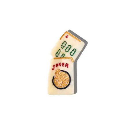 Hand-Painted Mini Mahjong Claw Hair Clip