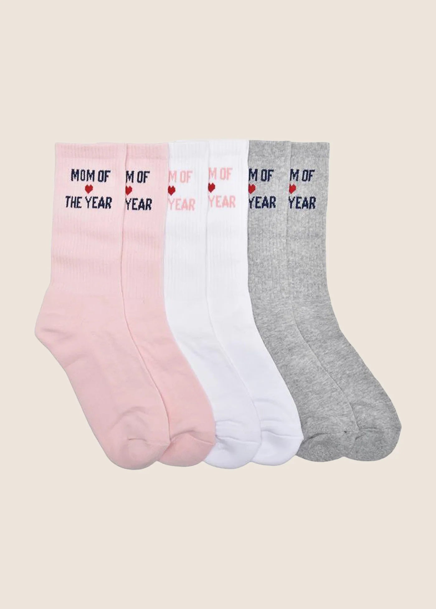 Favorite Daughter Moty Heart Sock Box Set | Blush White Gray