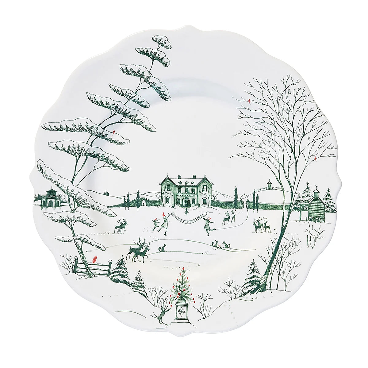 Juliska Country Estate Winter Frolic Dinner Plate | Evergreen