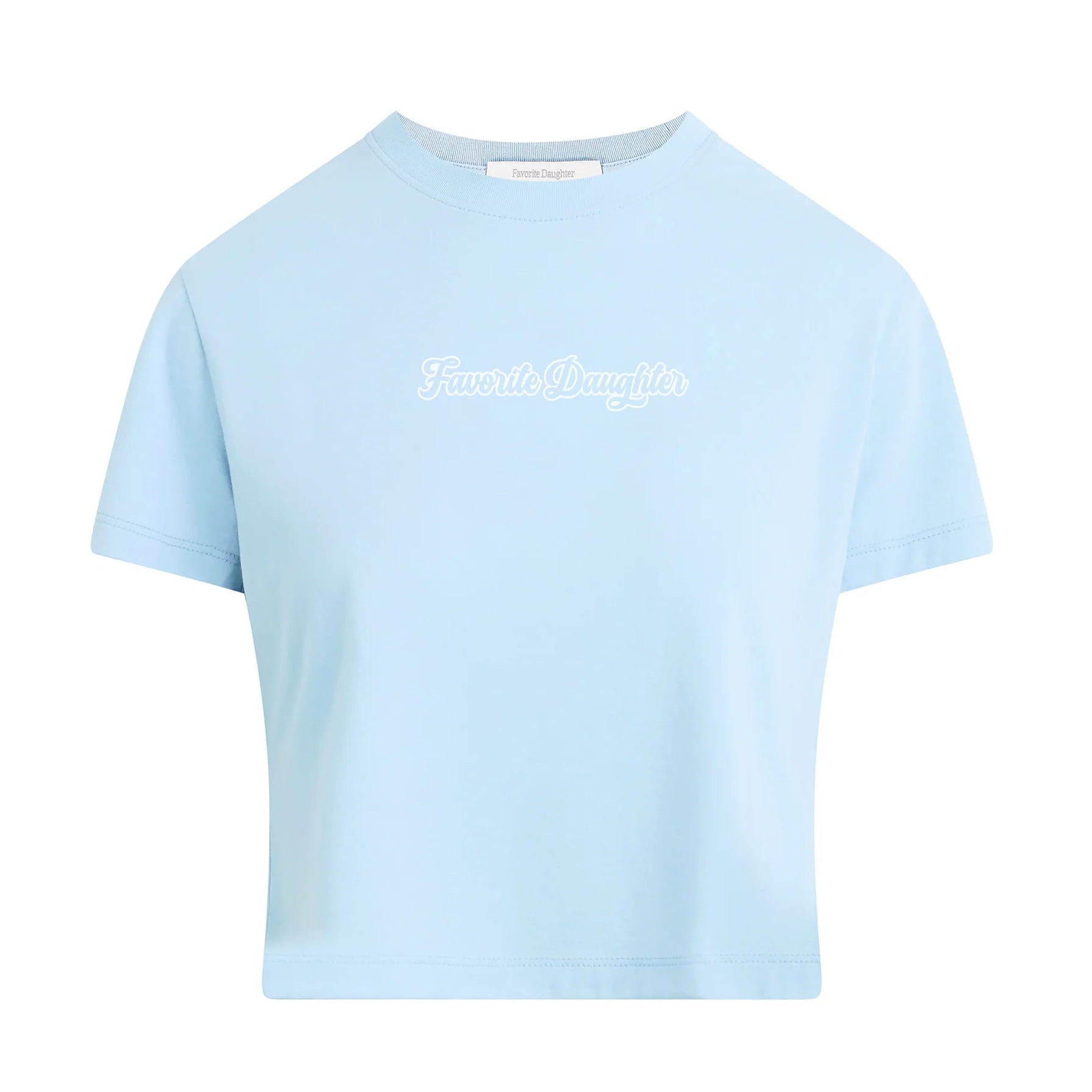 Favorite Daughter Cropped Varsity Tee - Sea Blue