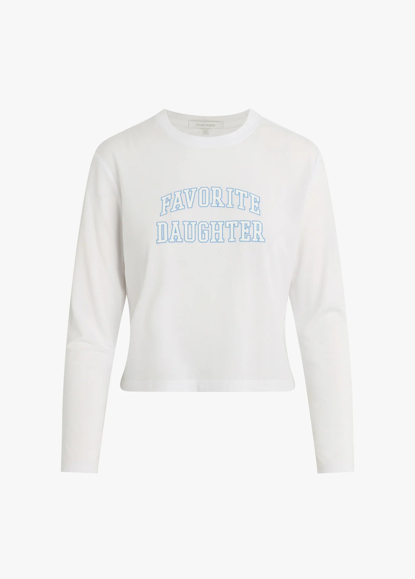 Favorite Daughter Collegiate Long Sleeve Tee - White/Light Blue