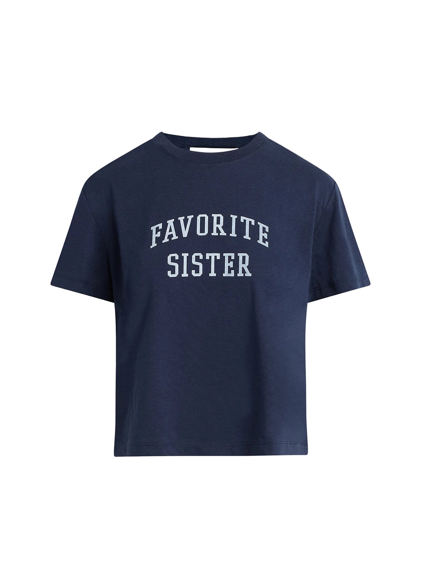 Favorite Sister Cropped Collegiate Tee - Navy