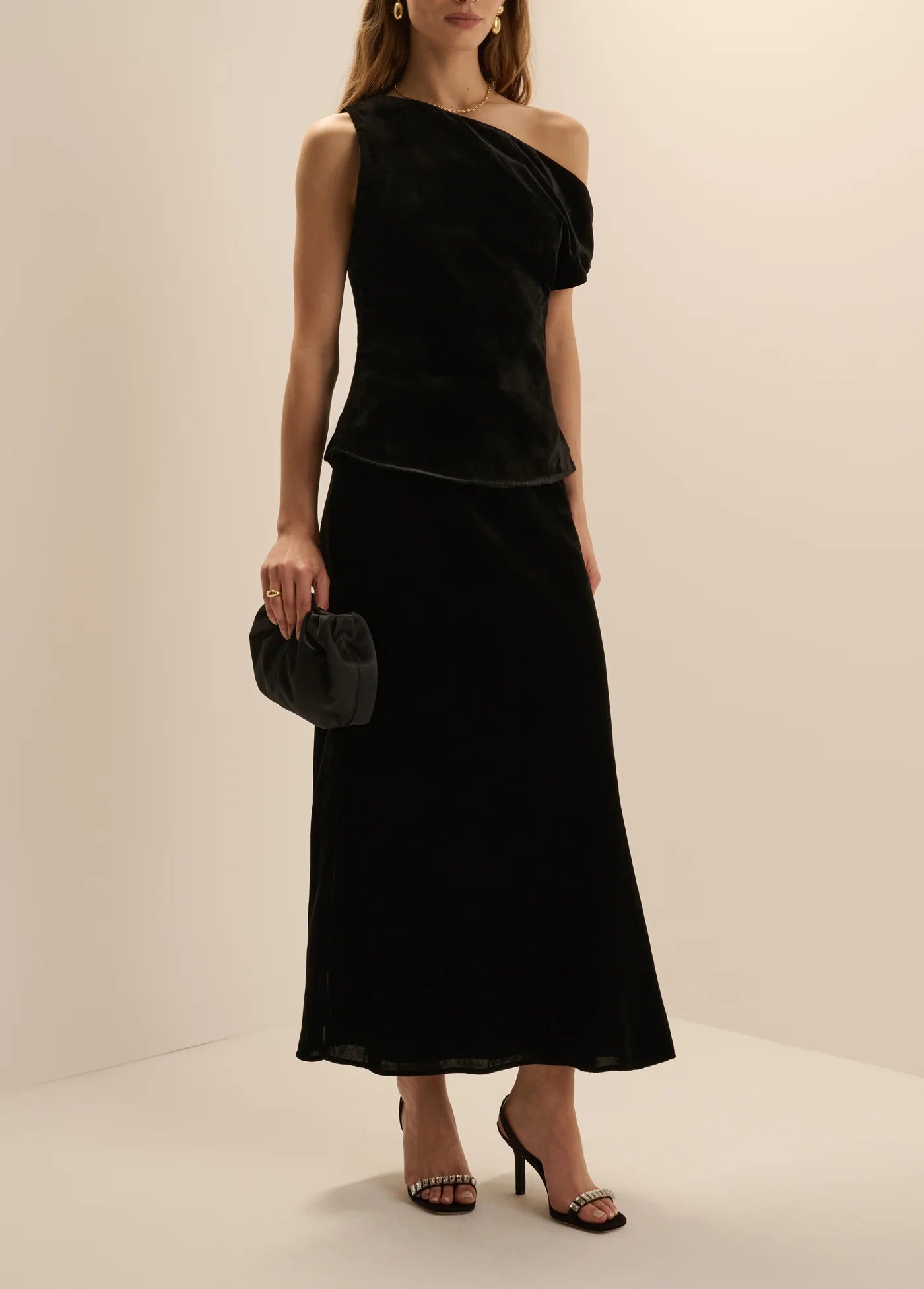 Favorite Daughter The Velvet Favorite Maxi Skirt | Black