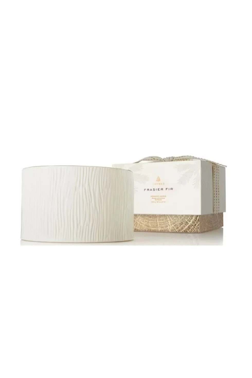 Thymes Frasier Fir Gilded Ceramic Poured Candle - 3-Wick