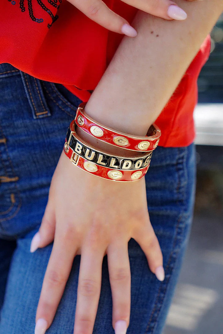 Georgia Bulldogs Enamel Hinge Bangle - Two Variants
