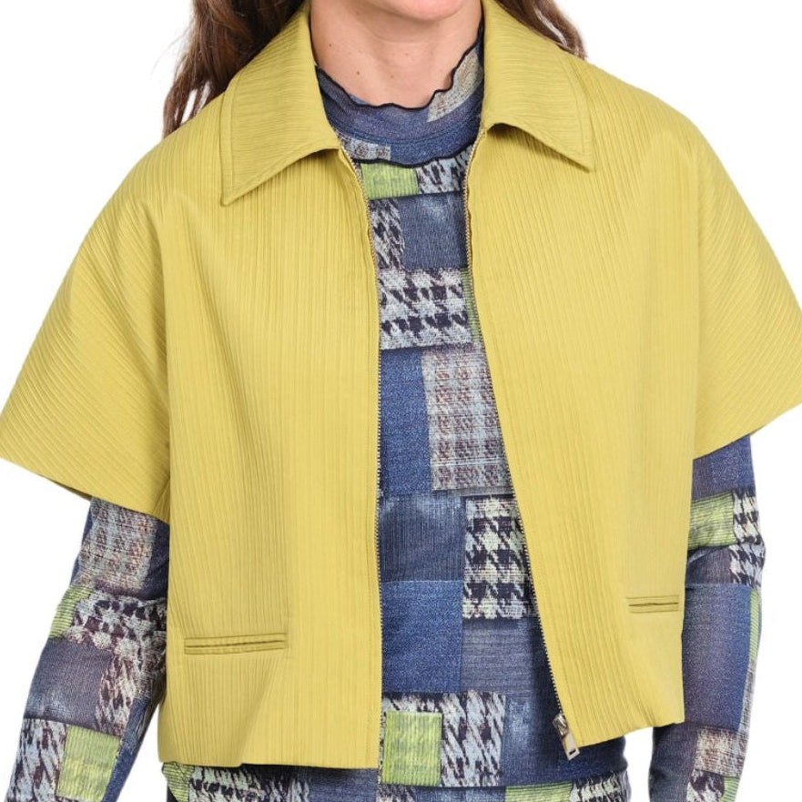 Gianni  Crop Jacket - Black or Chartruese