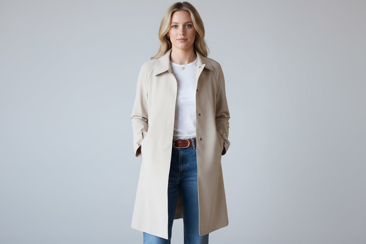 Harris Wharf London Mac Coat Scuba - Sand