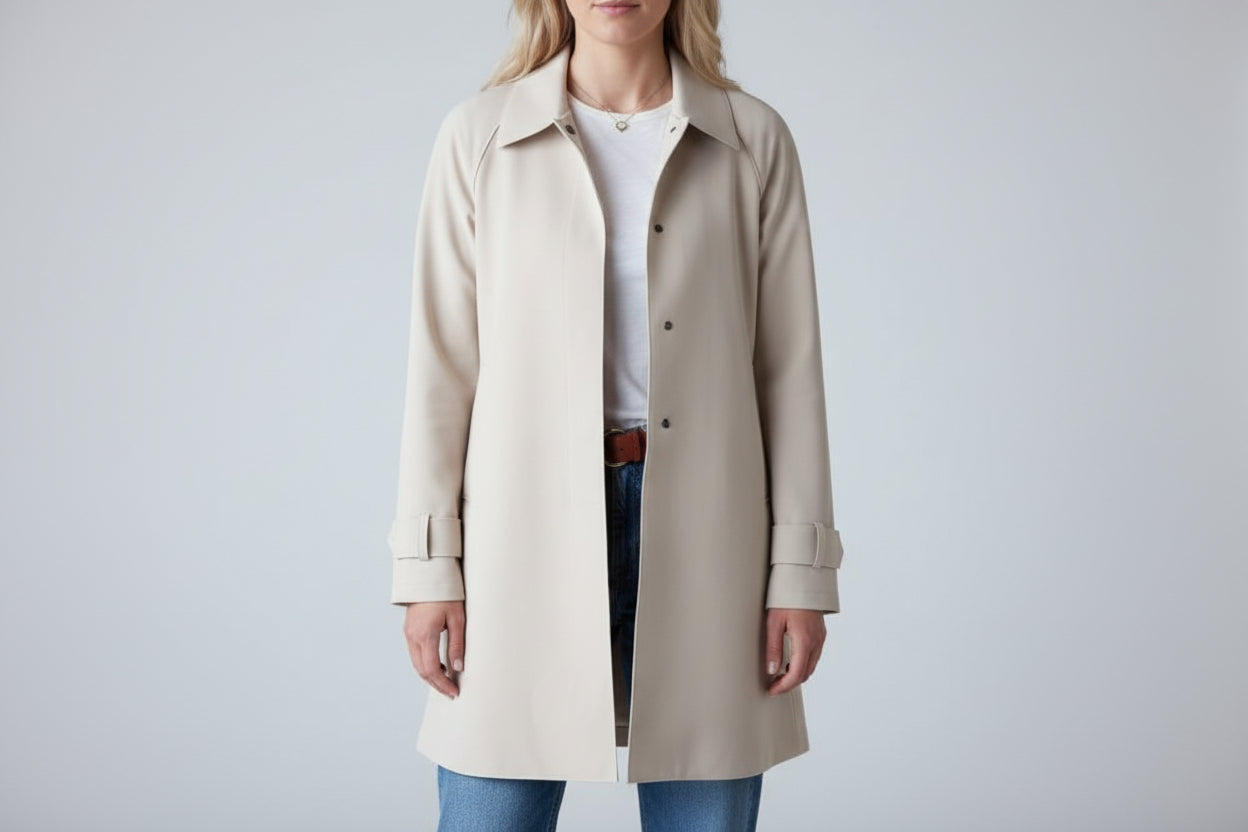 Harris Wharf London Mac Coat Scuba - Sand
