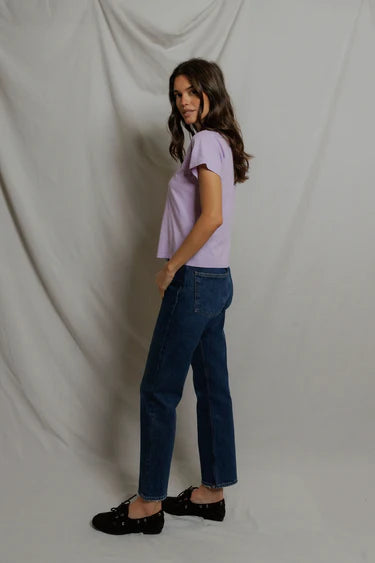 perfectwhitetee hendrix - boxy v neck tee - ultraviolet