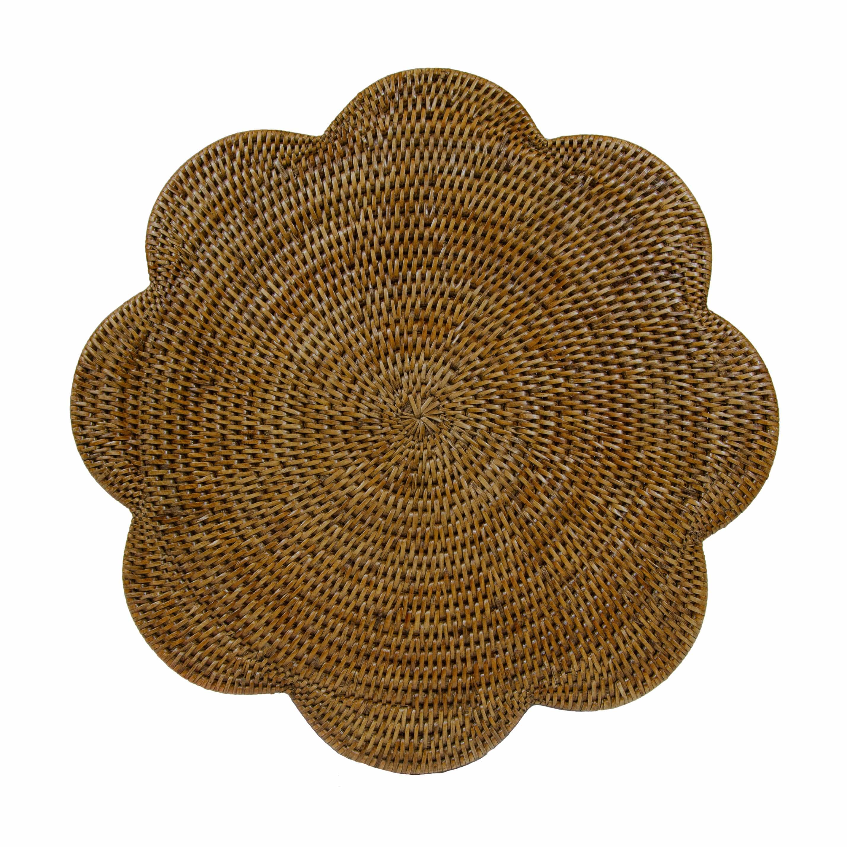 Rattan Scallop Round Placemat - Natural