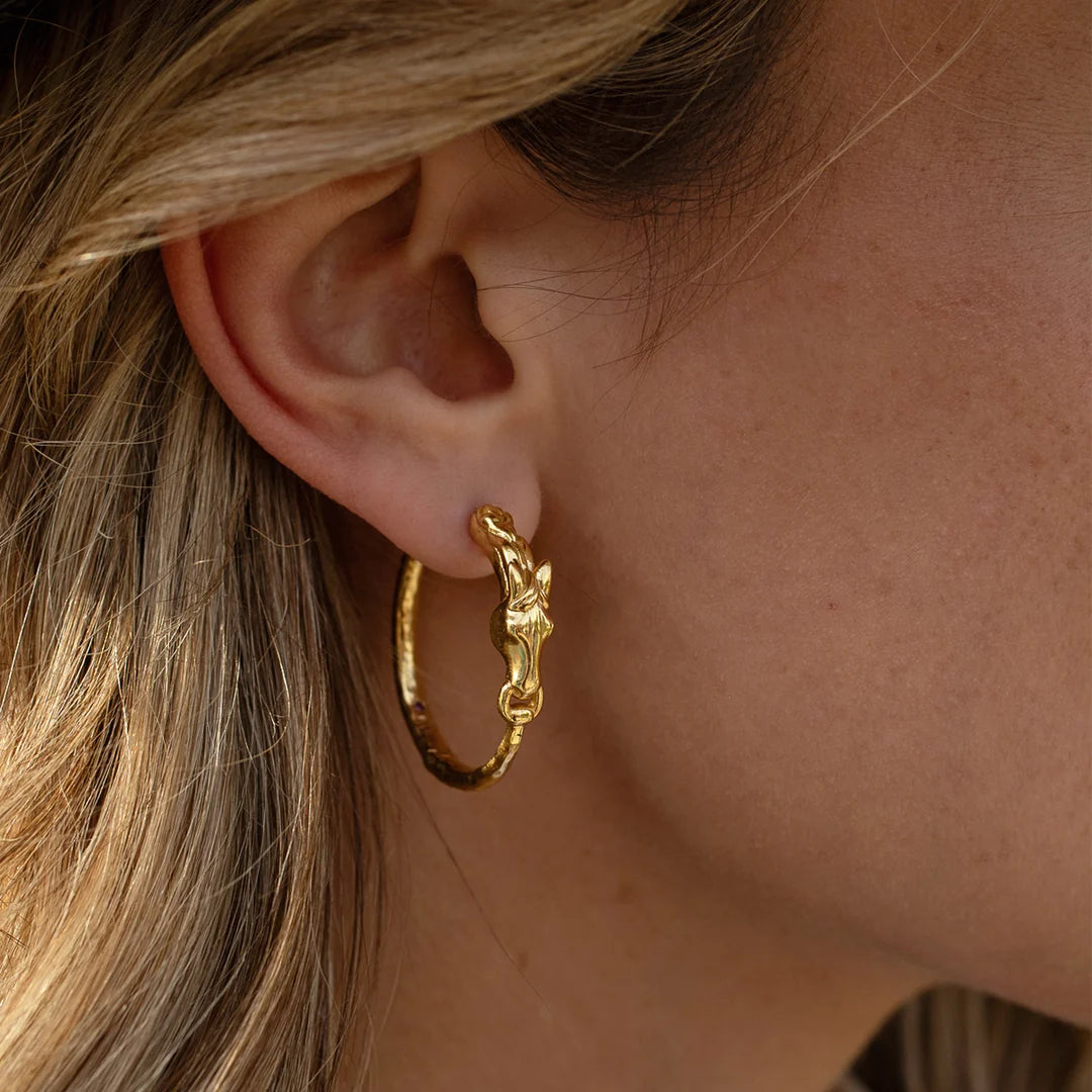 Capucine de Wulf Equestrian Horsehead Hoop Earrings