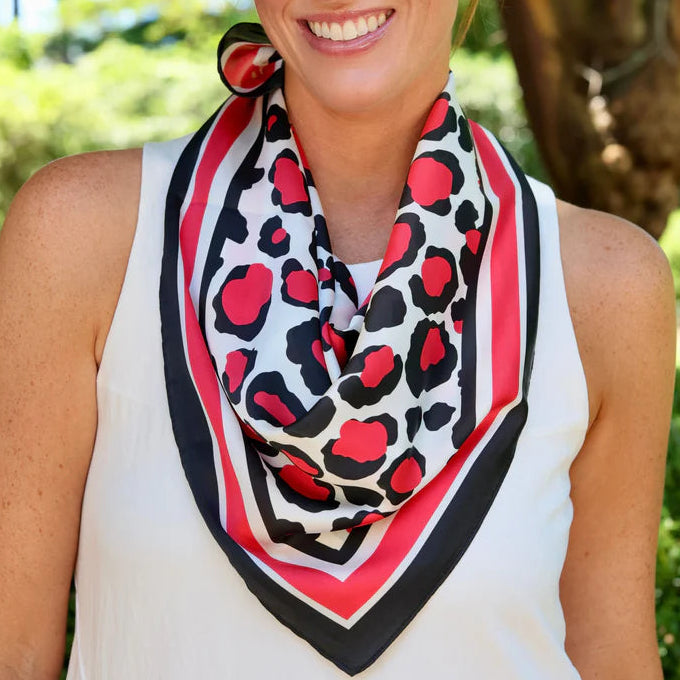 Meredith Spotted Scarf Medium | Red Black