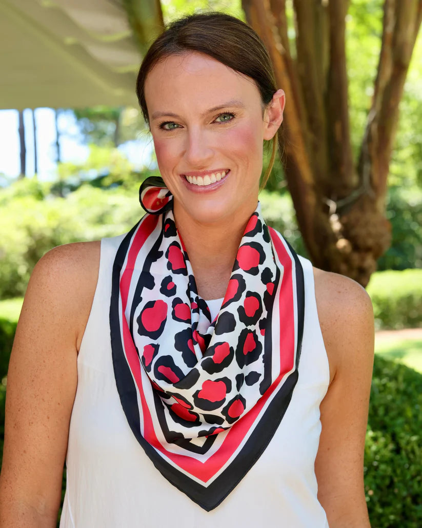Meredith Spotted Scarf Medium | Red Black