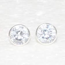 Faux Diamond Bezel Earrings
