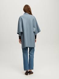Harris Wharf London Kimono Mantle Pressed Wool Coat - Mineral Grey
