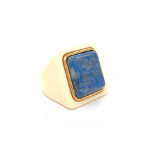 Ivory Resin Lapis Lazuli Ring
