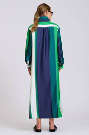 SHIRTY  Luxe Luna Longline Dress - Navy and Green