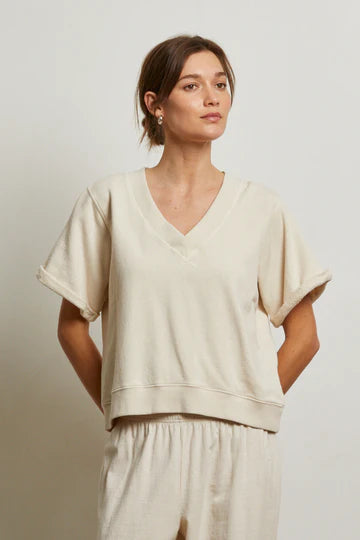 perfectwhitetee - french terry short sleeve sweatshirt