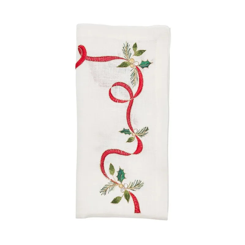 Kim Seybert Christmas Ribbon Napkins - Set of 4