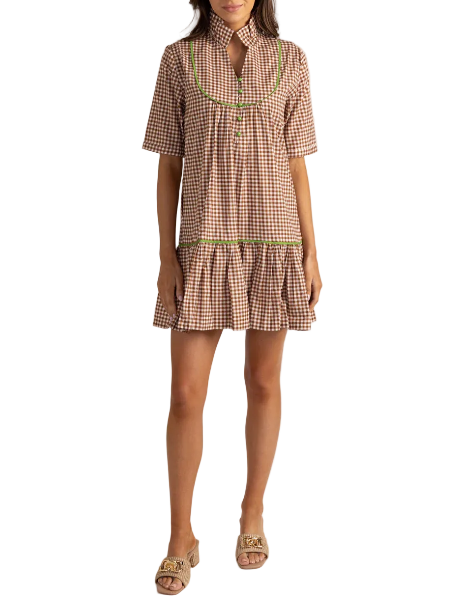 Brown Gingham Mary Dress — Two Friends