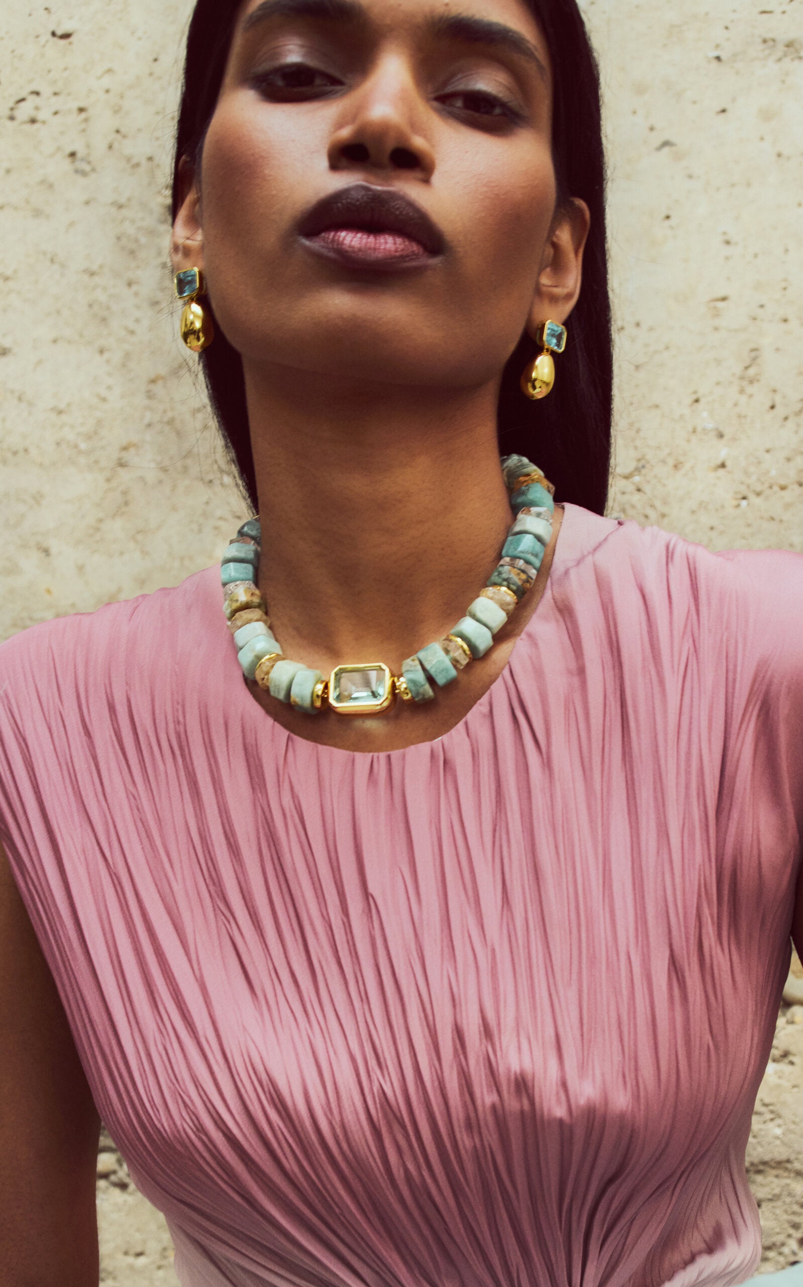 Lizzie Fortunato Goddess Collar in Sage Brush