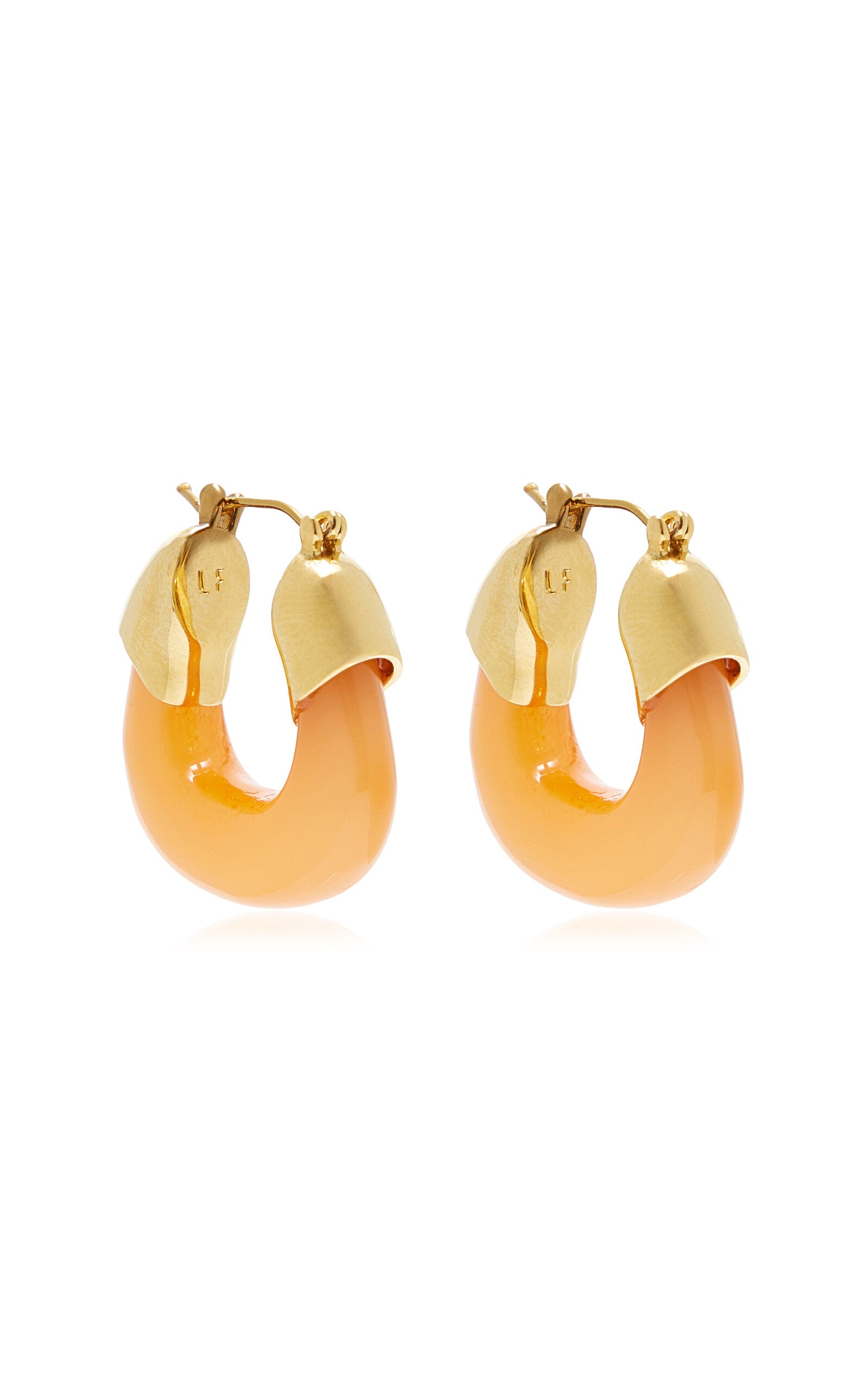 Lizzie Fortunato Mini Organic Hoops in Tangerine