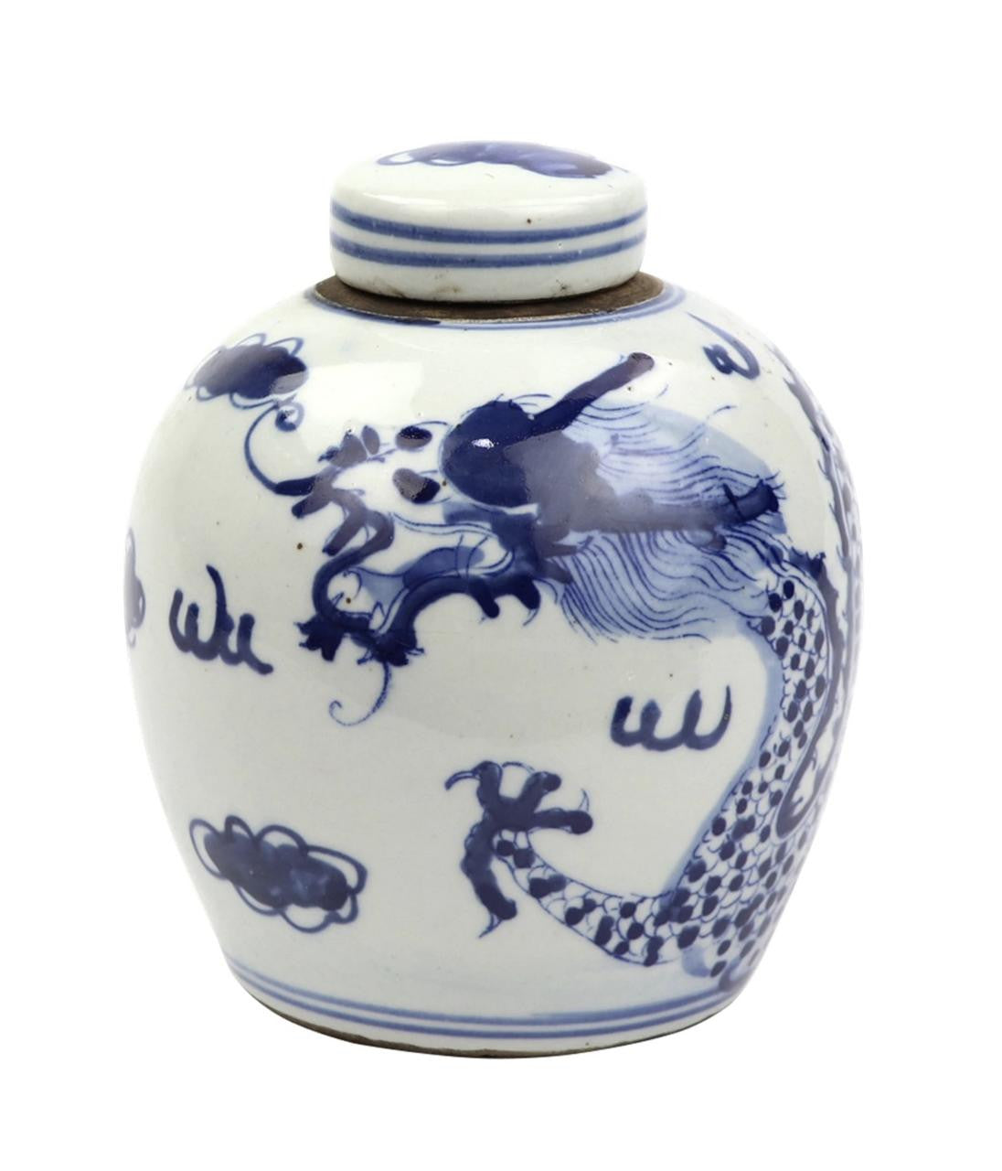 Blue and White Jar with Dragons