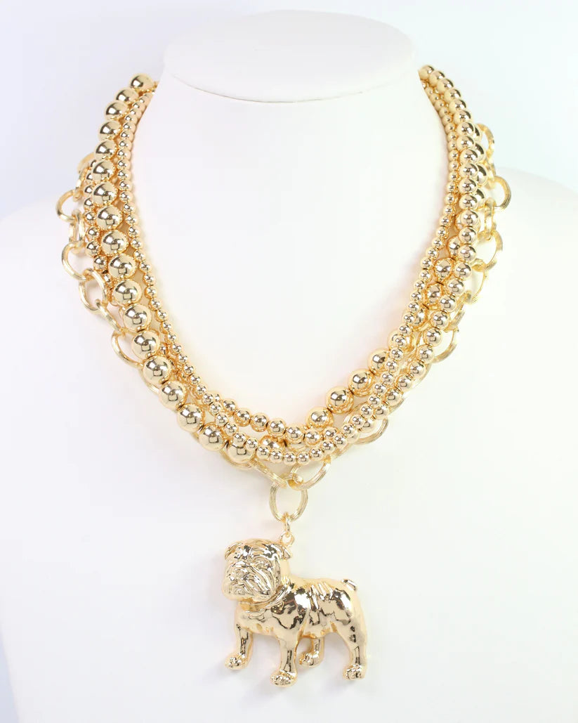Bree Beaded Layered Necklace Standing Dog