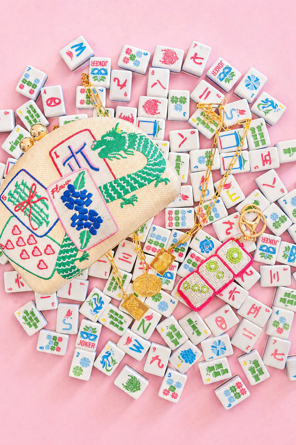 Lisi Lerch Embroidered Mahjong Clutch