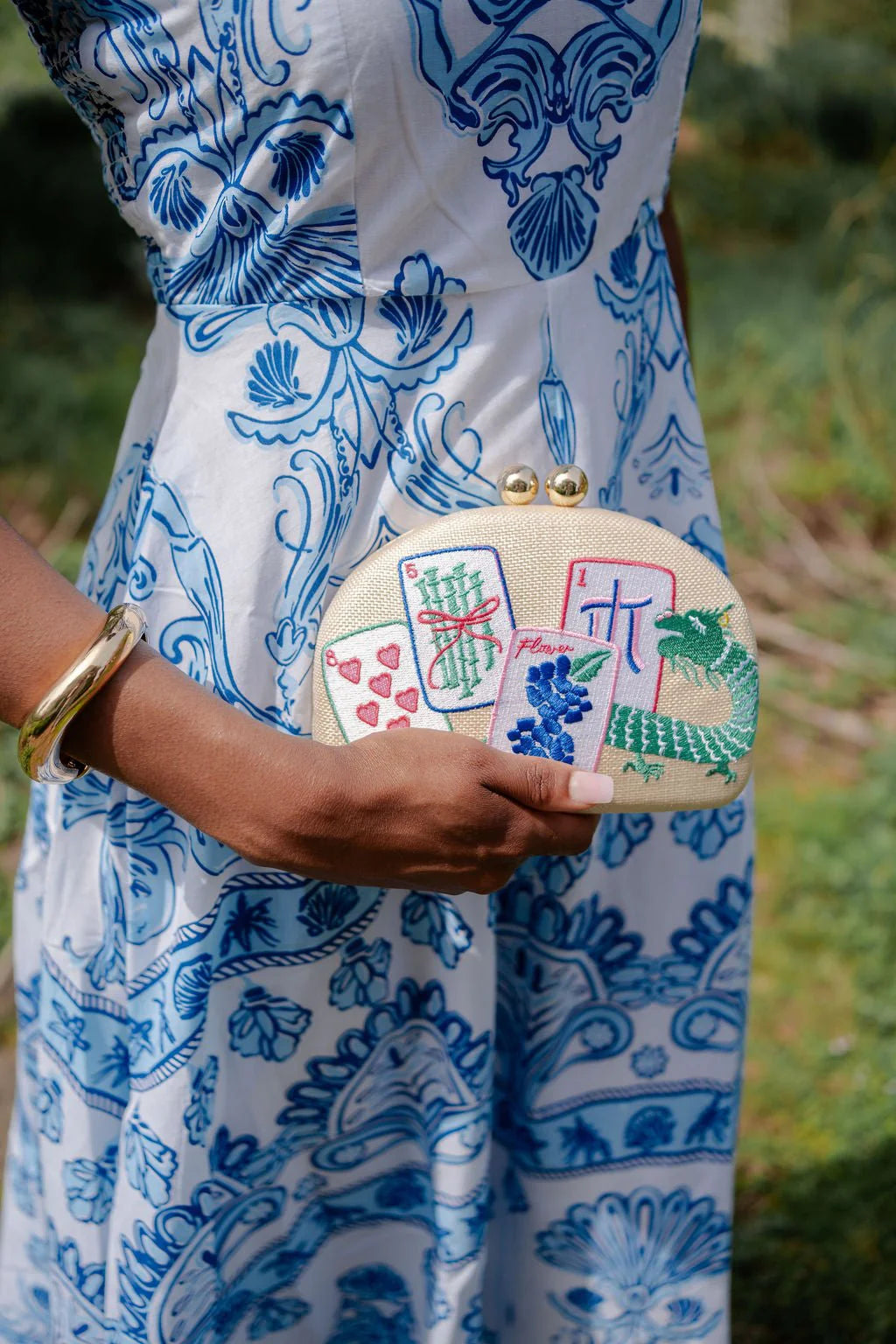 Lisi Lerch Embroidered Mahjong Clutch