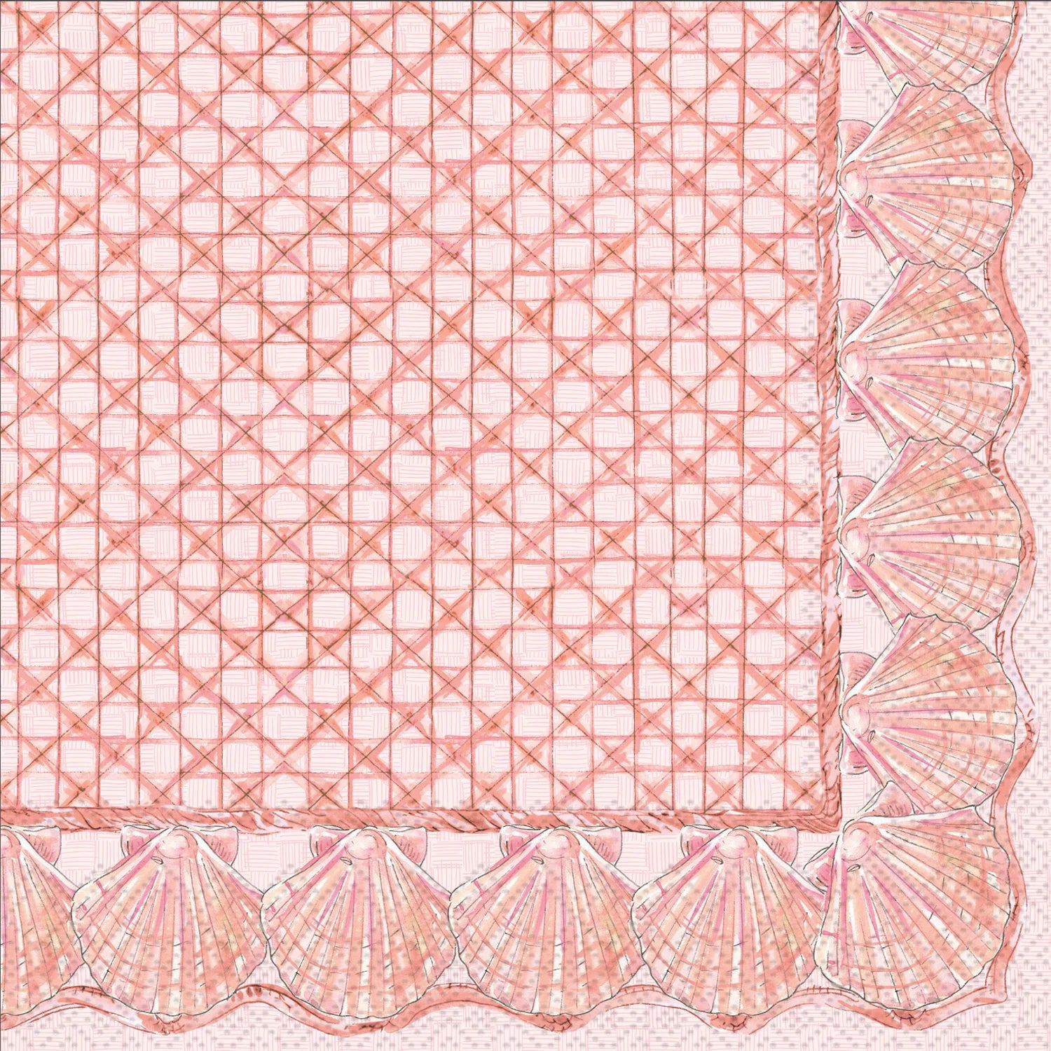 Coral Shells Guest Towels and Cocktail Napkins