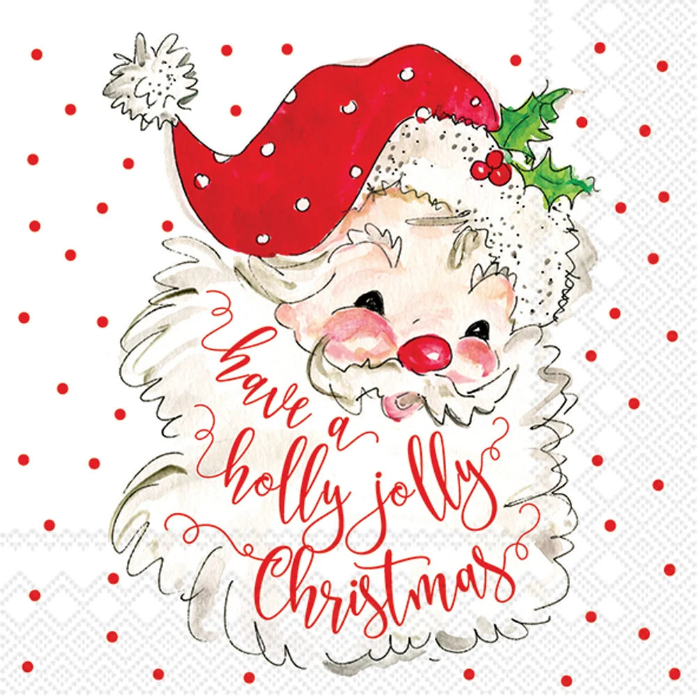Holly Jolly Santas Cocktail Napkins