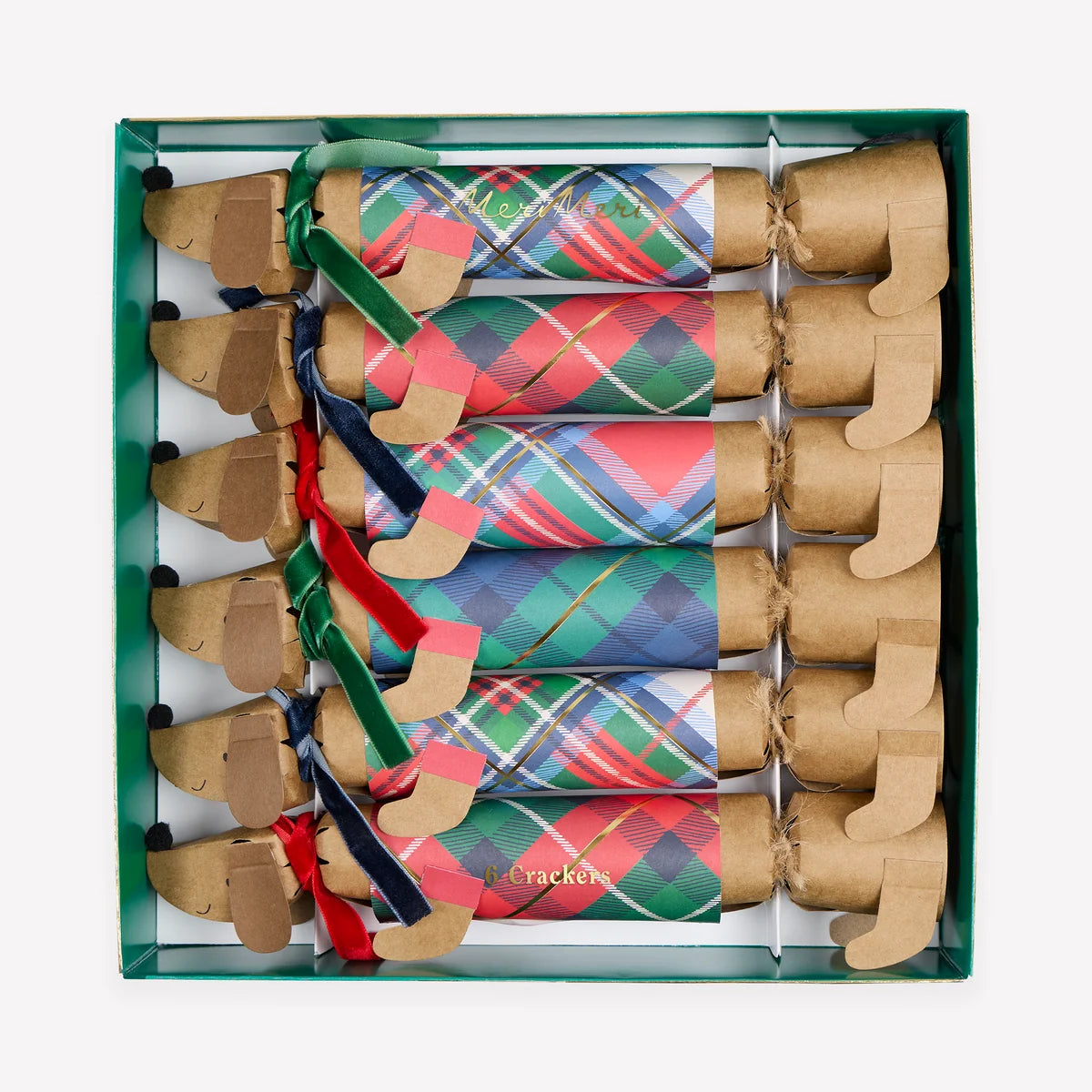 Tartan Sausage Dog Crackers