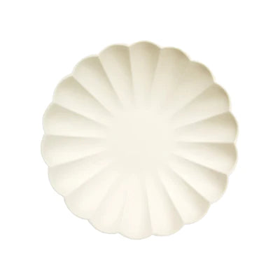 Large Scallop Plates - Cream