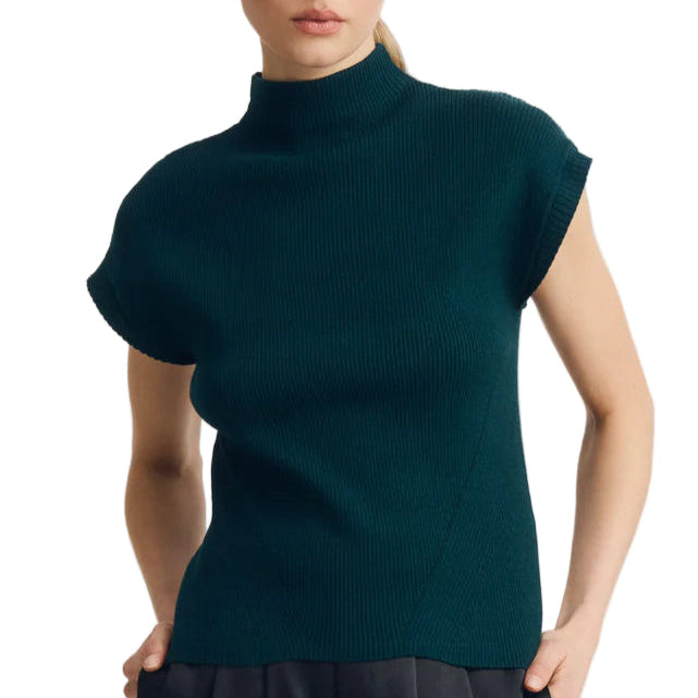 Melissa Nepton Cap Sleeve Fitted Top - Deep Emerald